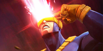 A picture of Cyclops (Blue Team) entering The Contest of Champions.