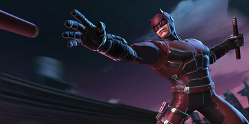A picture of Daredevil (Netflix) entering The Contest of Champions.