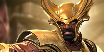 A picture of Heimdall entering The Contest of Champions.