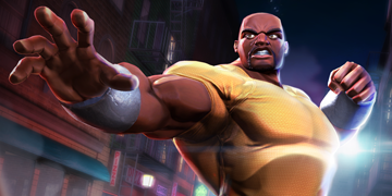 A picture of Luke Cage entering The Contest of Champions.