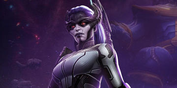 A picture of Proxima Midnight entering The Contest of Champions.
