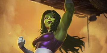 A picture of She-Hulk entering The Contest of Champions.