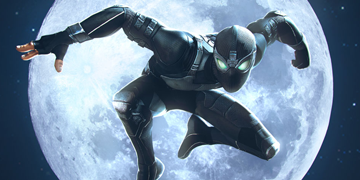 A picture of Spider-Man (Stealth Suit) entering The Contest of Champions.