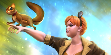 A picture of Squirrel Girl entering The Contest of Champions.